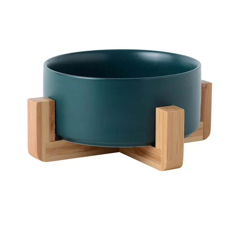 Ceramic Bowl with Wood Stand