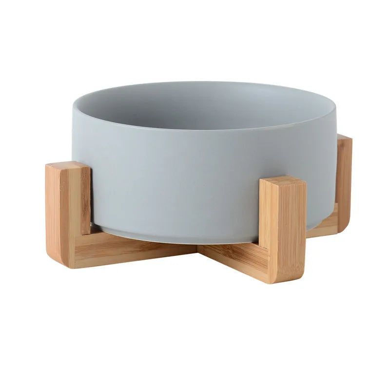 Ceramic Bowl with Wood Stand